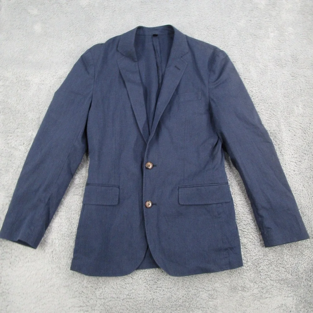 J.Crew Ludlow Blazer Mens 34S Navy Blue Somelos Stretch Cotton Jacket G0532